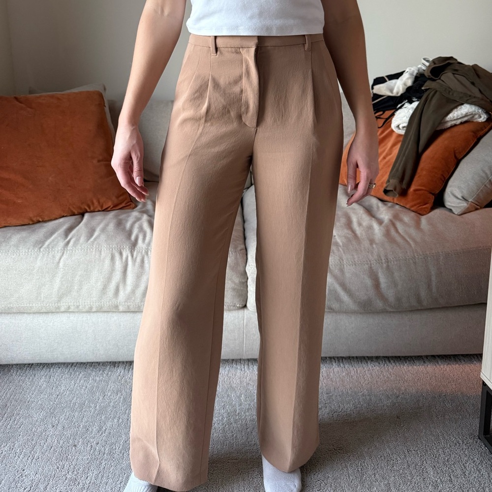 Aritzia Tan Wide Leg Women's Pants